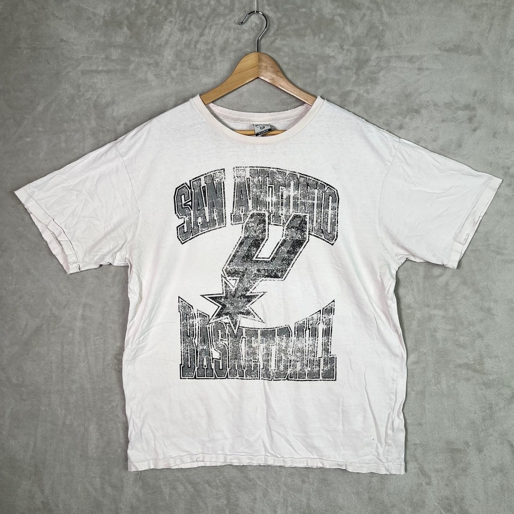 Vintage San Antonio Spurs Single Stitch Distressed Graphic T Shirt XL NBA Grunge
